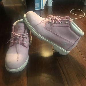 Pink timberland boots